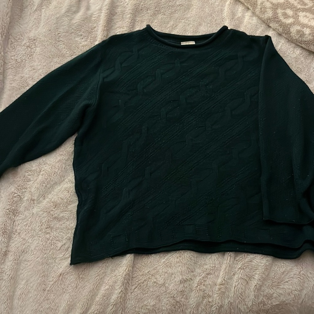 L green sweater